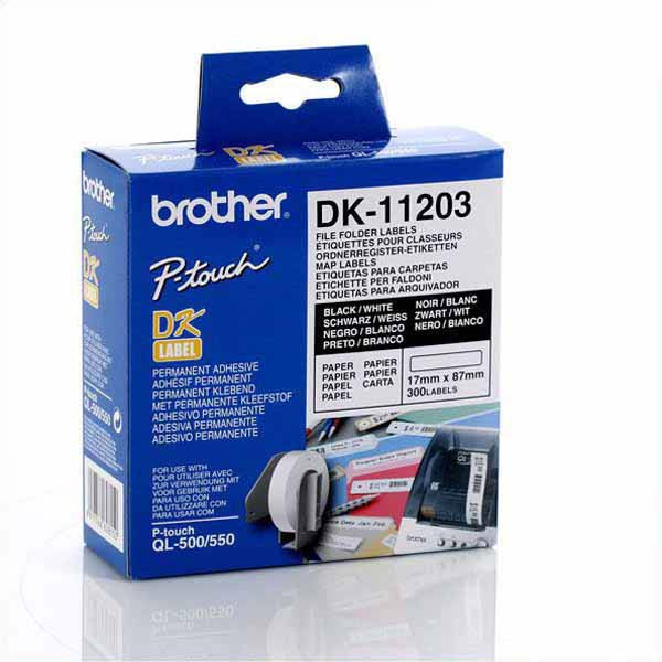 Brother DK-11203 File Folder Labels 17mm x 87mm Brother Store