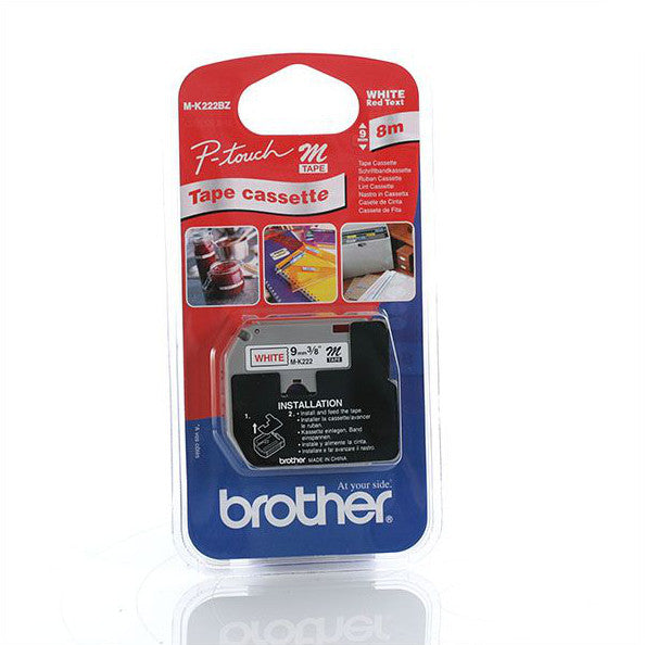 Brother MK-222BZ 9mm Red on White Brother M Tape Brother Store