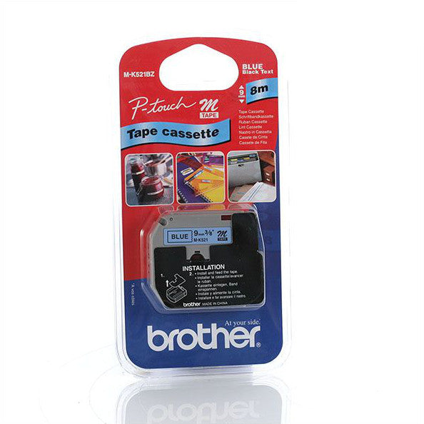 Brother MK-521BZ 9mm Black on Blue Brother M Tape Brother Store