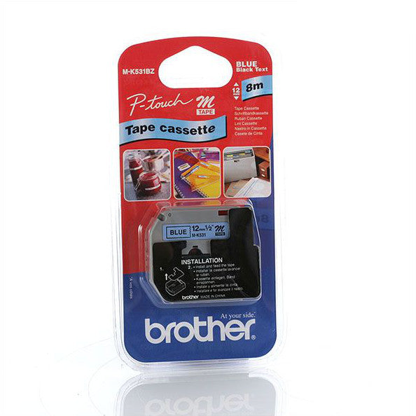 Brother MK-531BZ 12mm Black on Blue Brother M Tape Brother Store