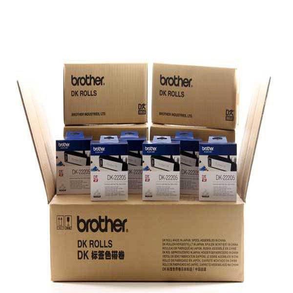 Brother DK-22205 24 Rolls Bulk Trade Pack Continuous Paper Tapes 62mm x 30.48m - Labelzone